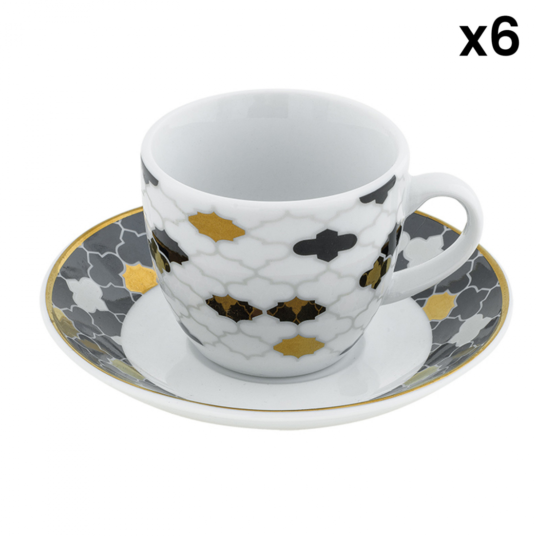 'Haitai' Coffee Cup & Saucer Set - 12 Pieces