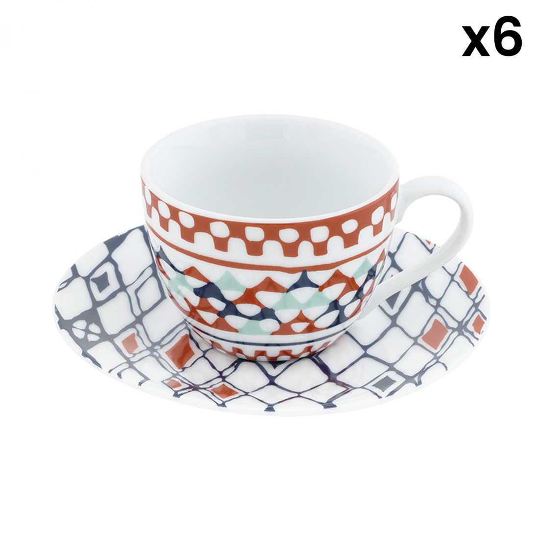 Set de tasses & soucoupes à café 'Goji' - 80 ml, 12 Pièces