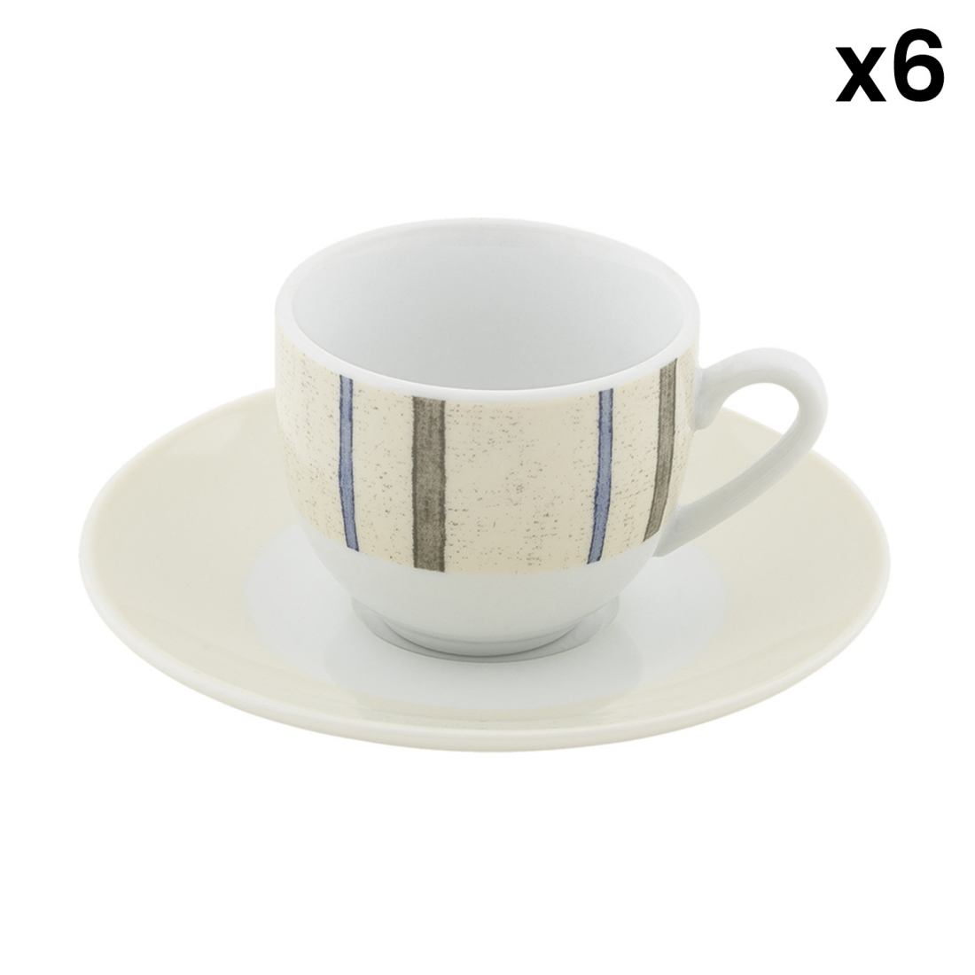 'Hemp' Kaffeetasse & Untertasse Set - 80 ml, 12 Stücke