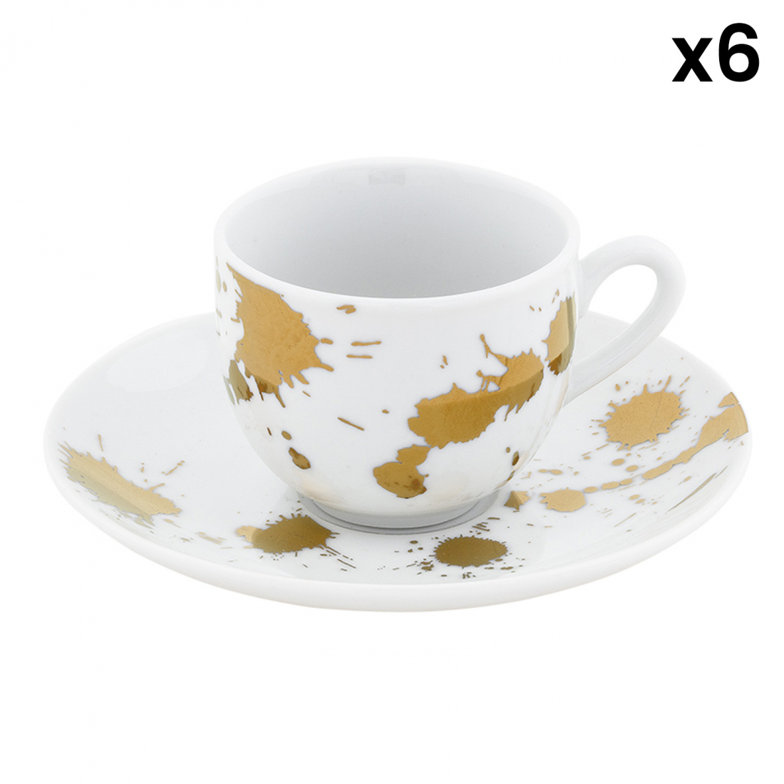 'Cinnamon' Coffee Cup & Saucer Set - 12 Pieces