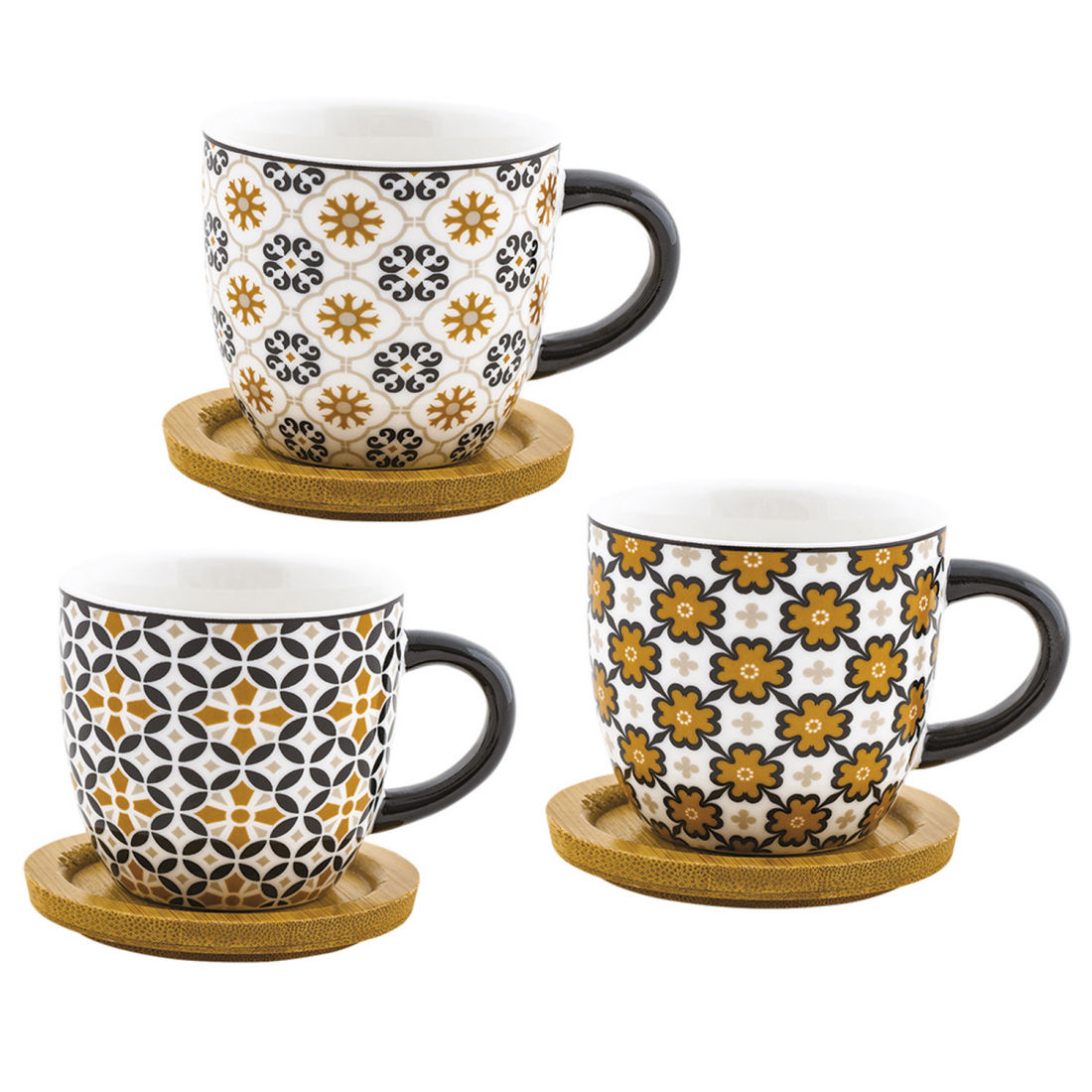 Set de tasses & soucoupes à café 'Beeswax' - 80 ml, 12 Pièces