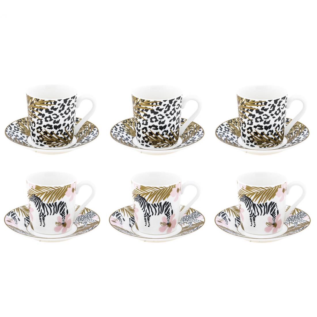 Set de tasses & soucoupes à café 'Togo' - 80 ml, 12 Pièces