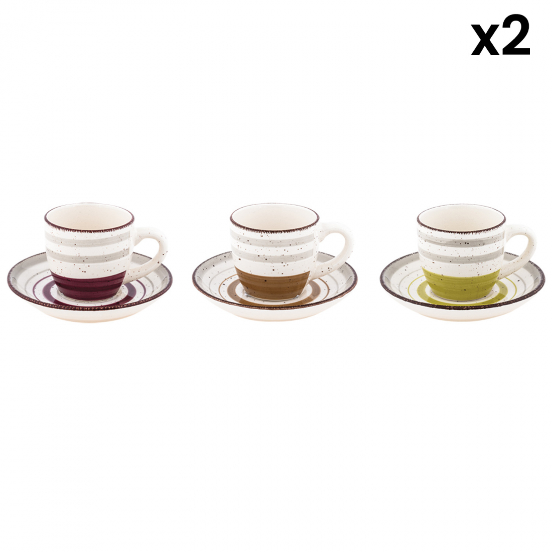 Set de tasses & soucoupes à café 'Myrrh' - 80 ml, 12 Pièces