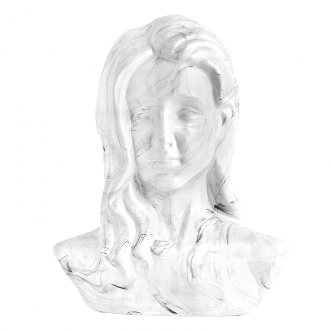 Sculpture 'Oriente Woman Face Marble Effect'