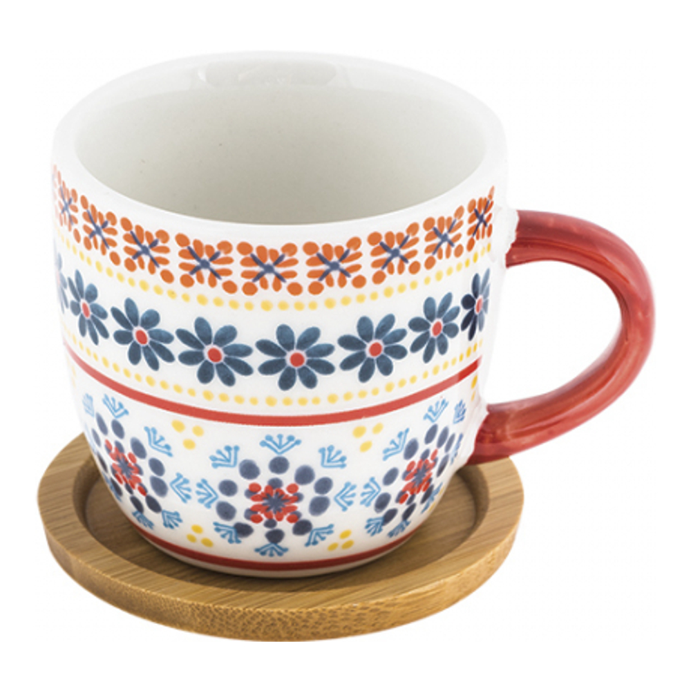 'Gardeny' Coffee Cup & Saucer Set - 80 ml, 12 Pieces