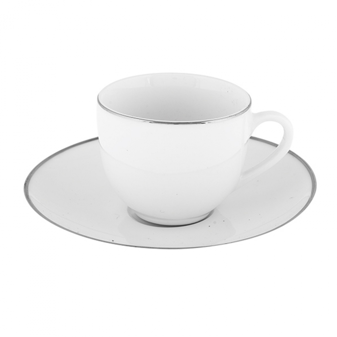 'Platinum Chic' Kaffeetasse & Untertasse Set - 80 ml, 12 Stücke