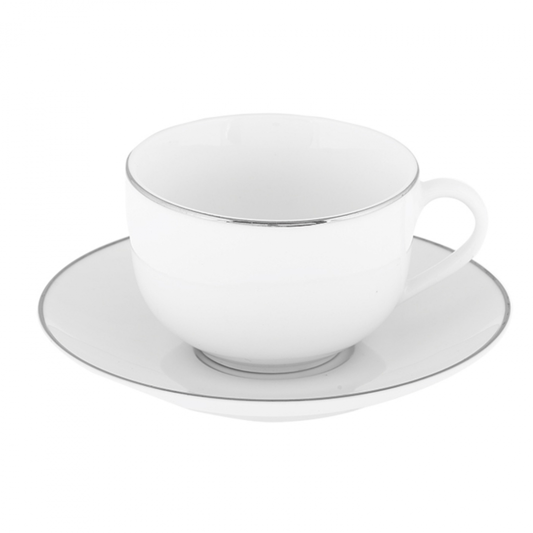 Tasse à thé et soucoupe 'Platinum Chic' - 210 ml, 8 Pièces