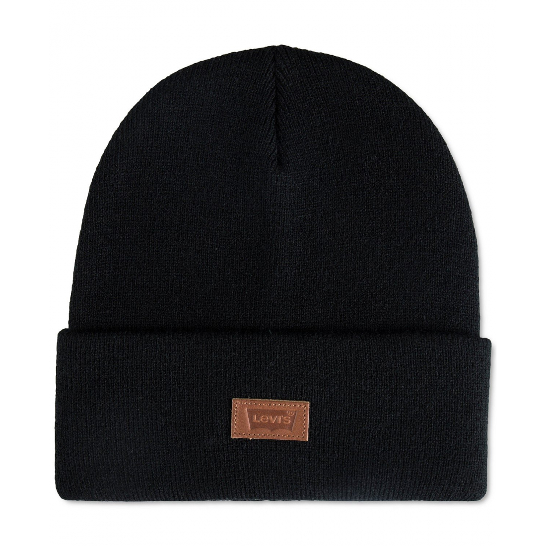 Men's 'All Season Comfy Leather Logo Patch Hero' Beanie