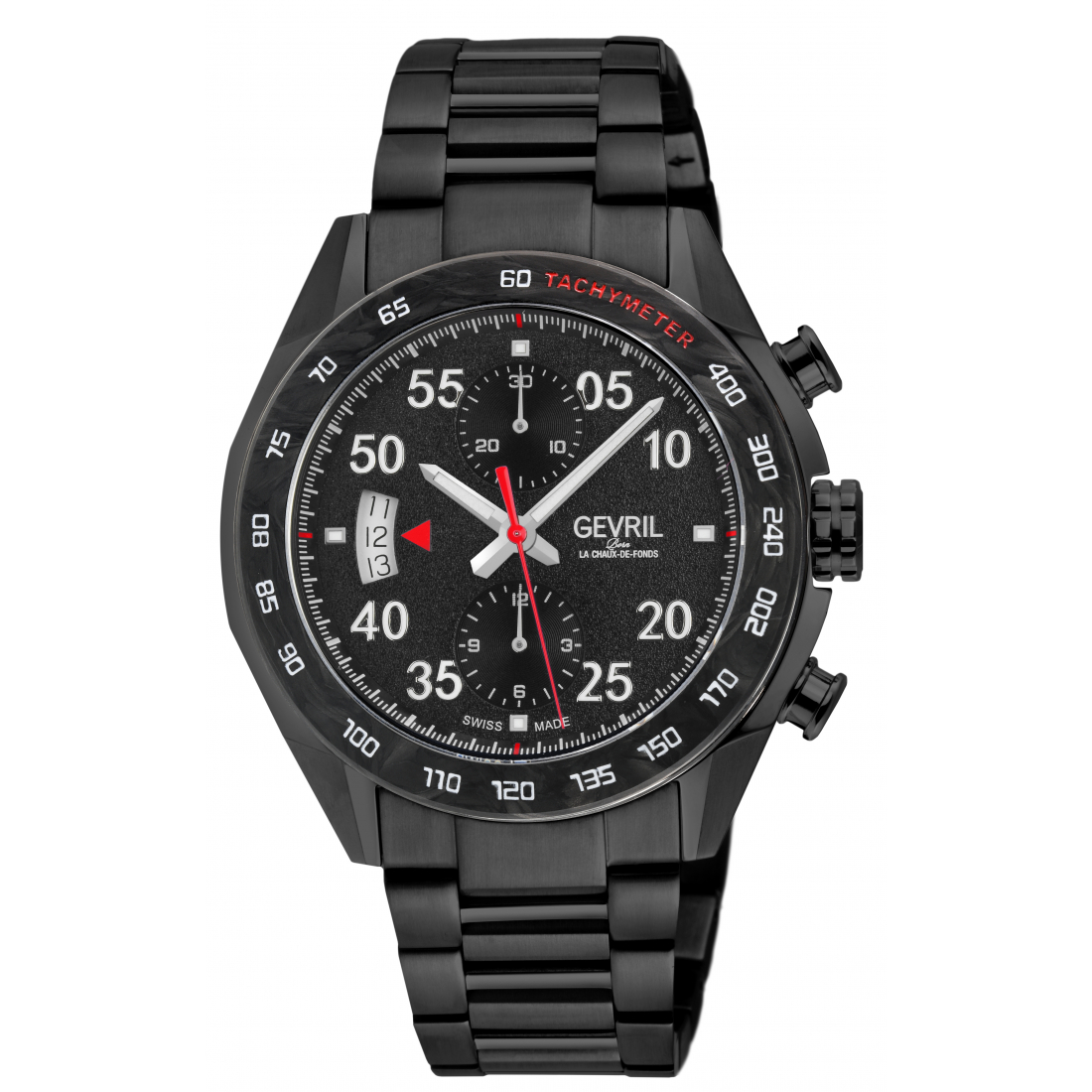 Men's Ascari Chronograph 316L SS case, Black Dial, 316L Stainless Steel IPBK Bracelet Watch