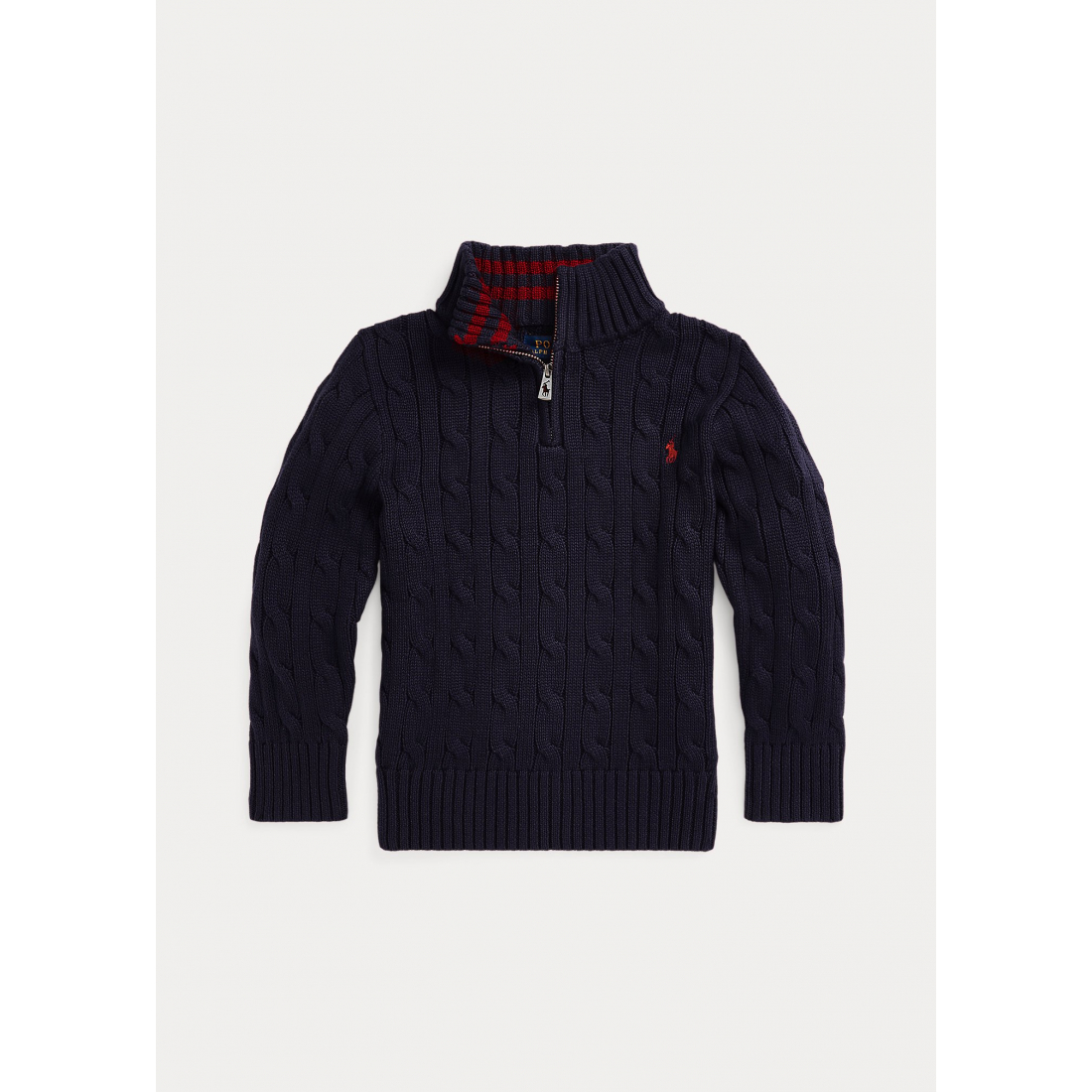 Pull 'Cable-Knit Cotton Quarter-Zip' pour Petits garçons