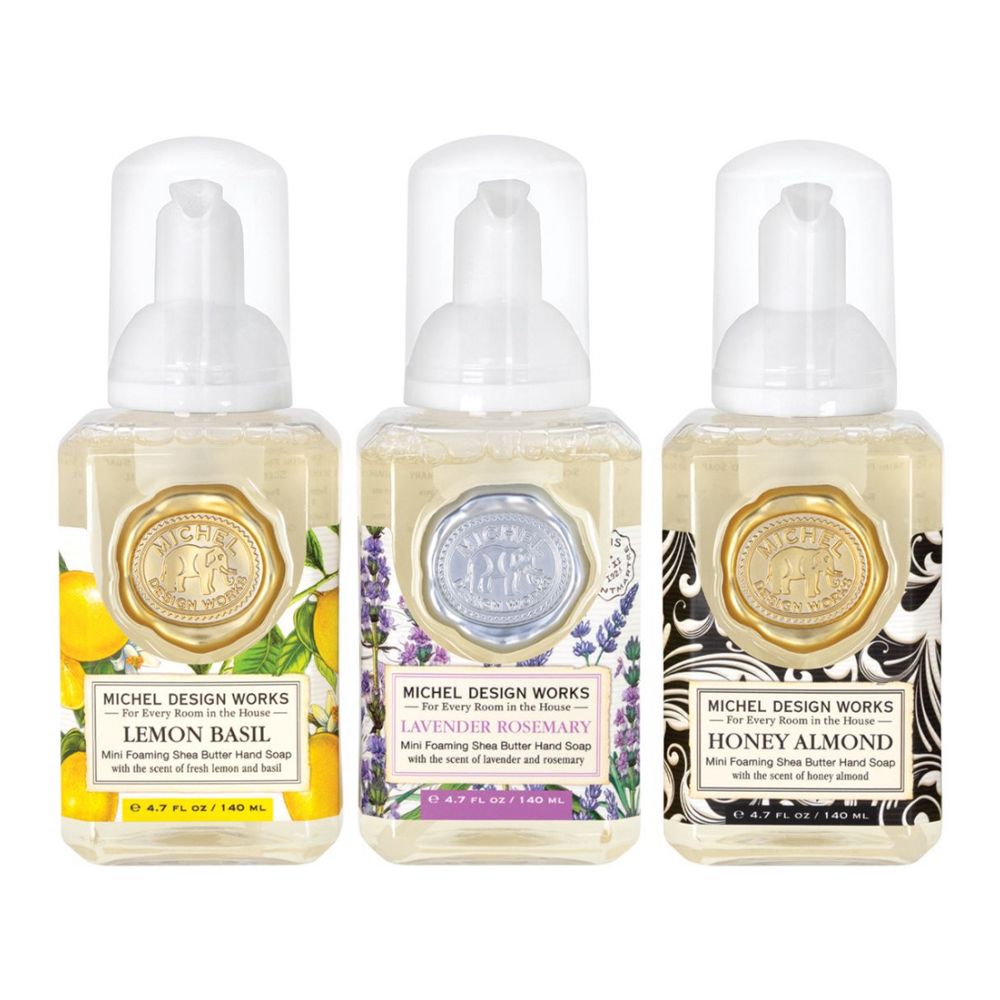 'Lemon Basil, Lavender Rosemary, Honey Almond' Foaming Soap - 140 ml, 3 Pieces