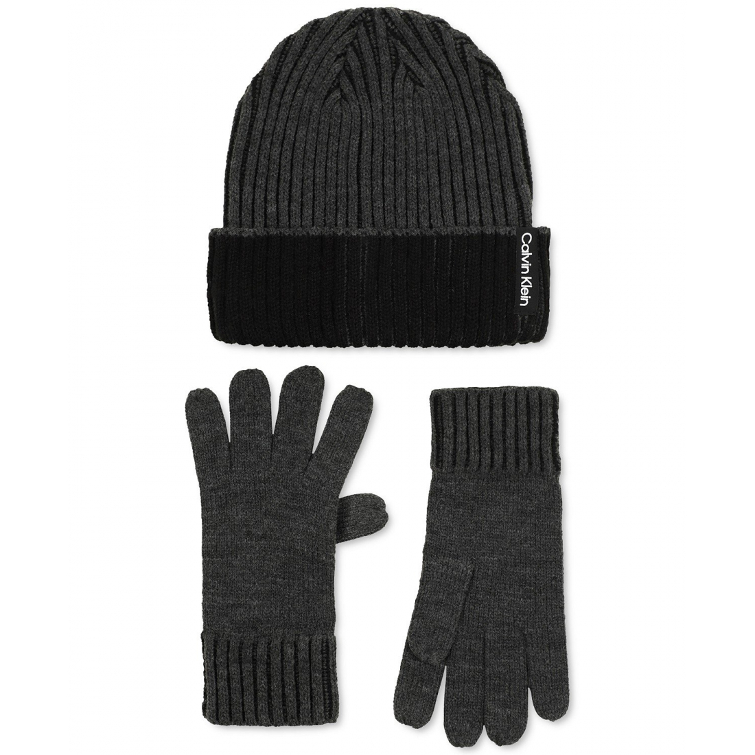 'Double-Wide Ribbed Fisherman's Hat & Gloves Set' pour Hommes