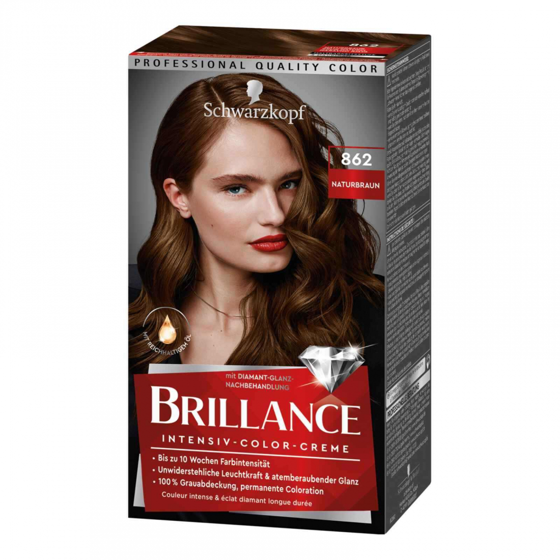 Crème de coloration des cheveux 'Brillance' - 862 Natural Brown