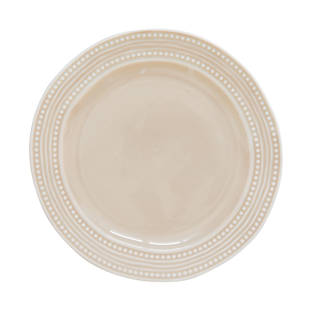 Set 6 Porcelain Dinner Plates - Beige