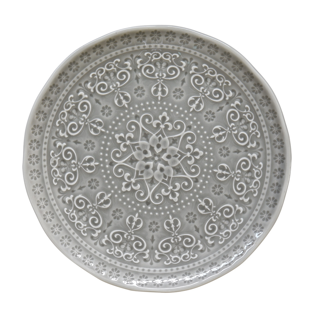 Set 6 Porcelain Embossed Side Plates