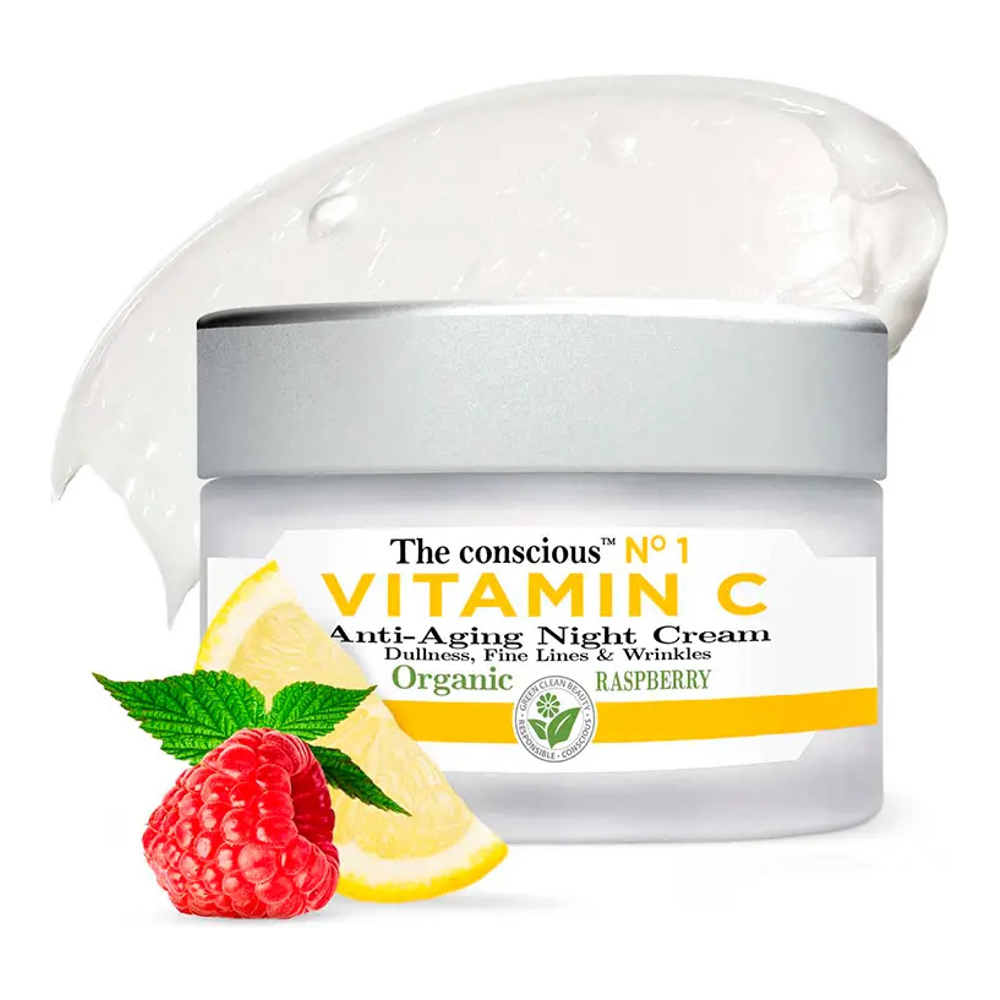 Crème de nuit anti-âge 'Vitamin C Organic Raspberry' - 50 ml