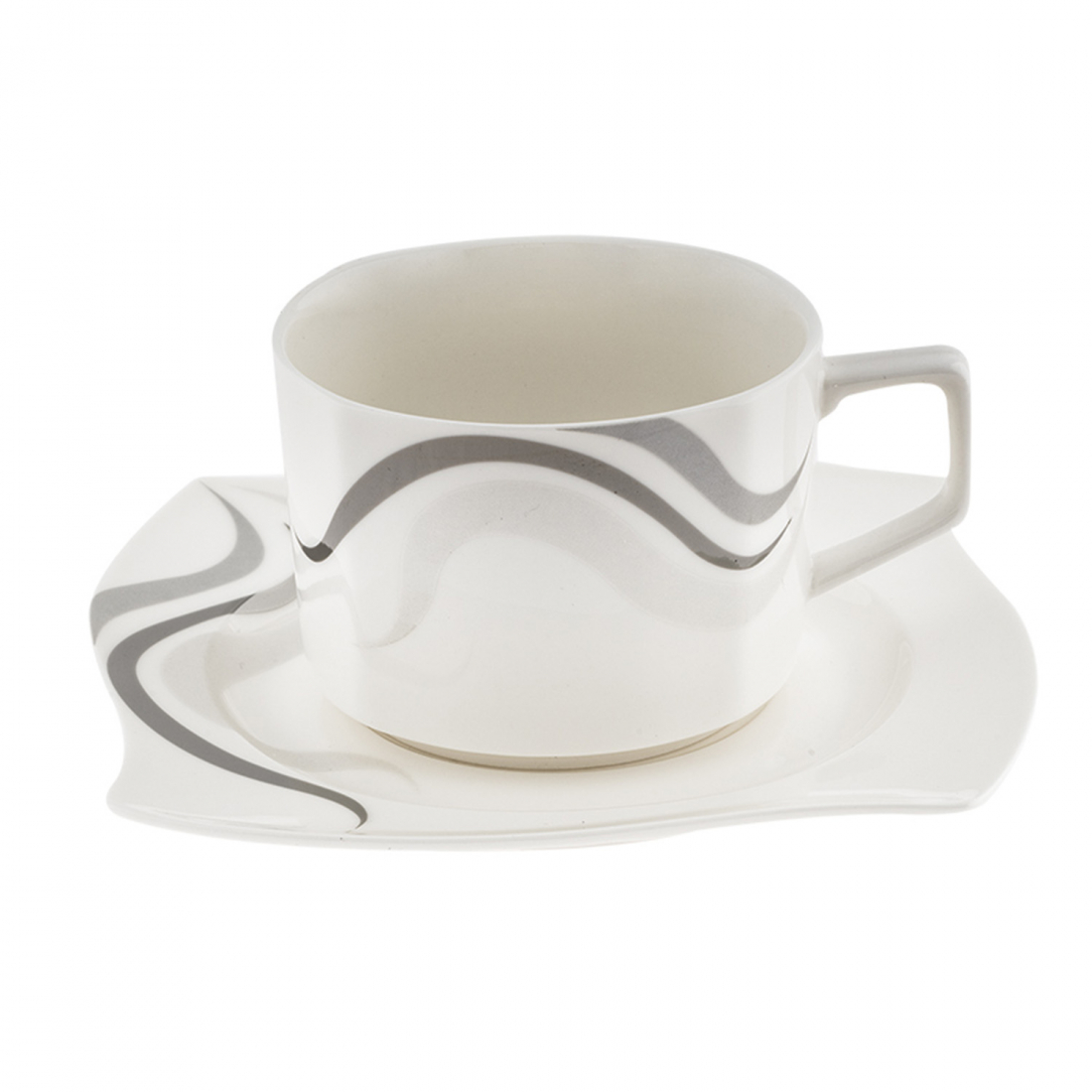 Tasse à thé et soucoupe 'Onda' - 210 ml, 12 Pièces