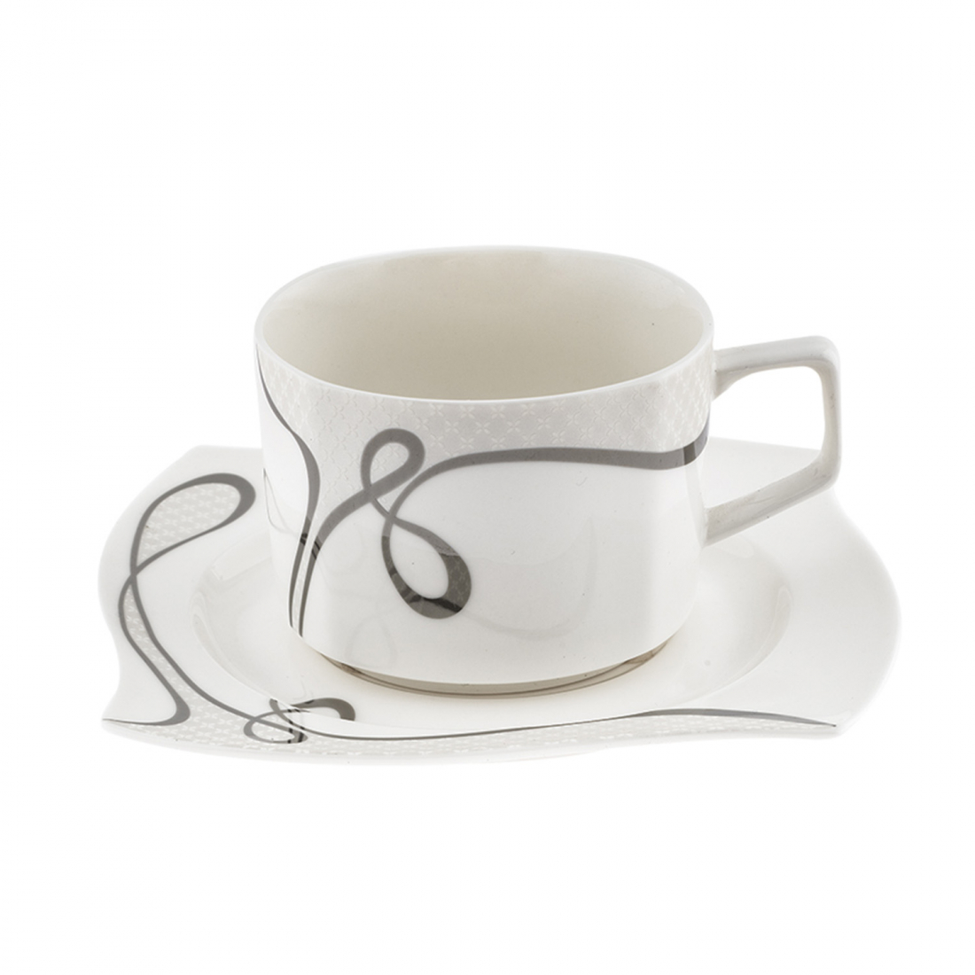 'Onda' Tea Cup + Saucer - 210 ml, 12 Pieces