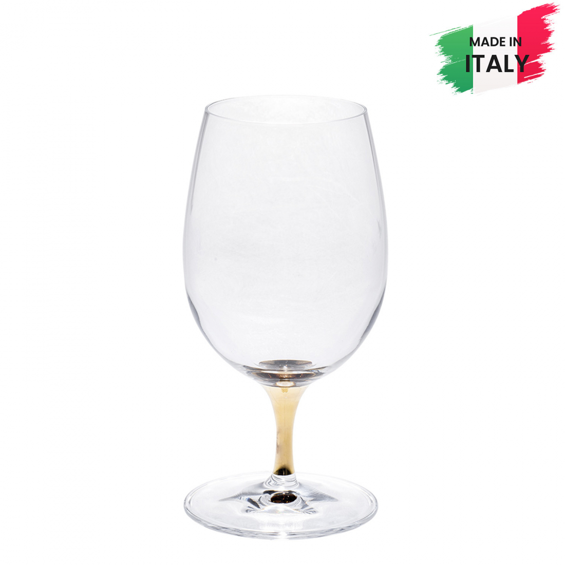 'Sandalo With Gold Stem' Wine Glass Set - 250 ml, 6 Pieces