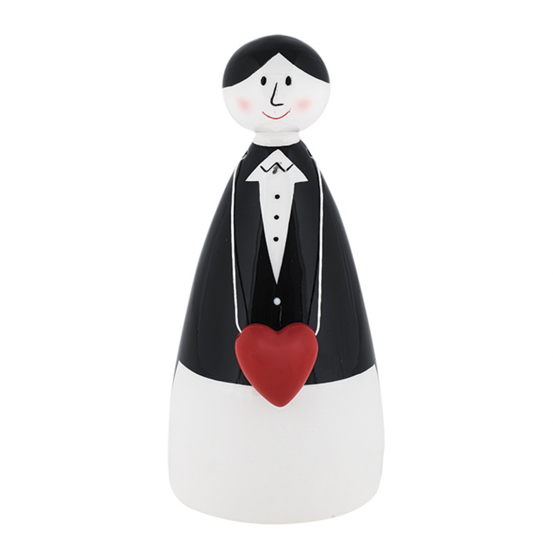 'Elicriso Man Red Heart' Skulptur