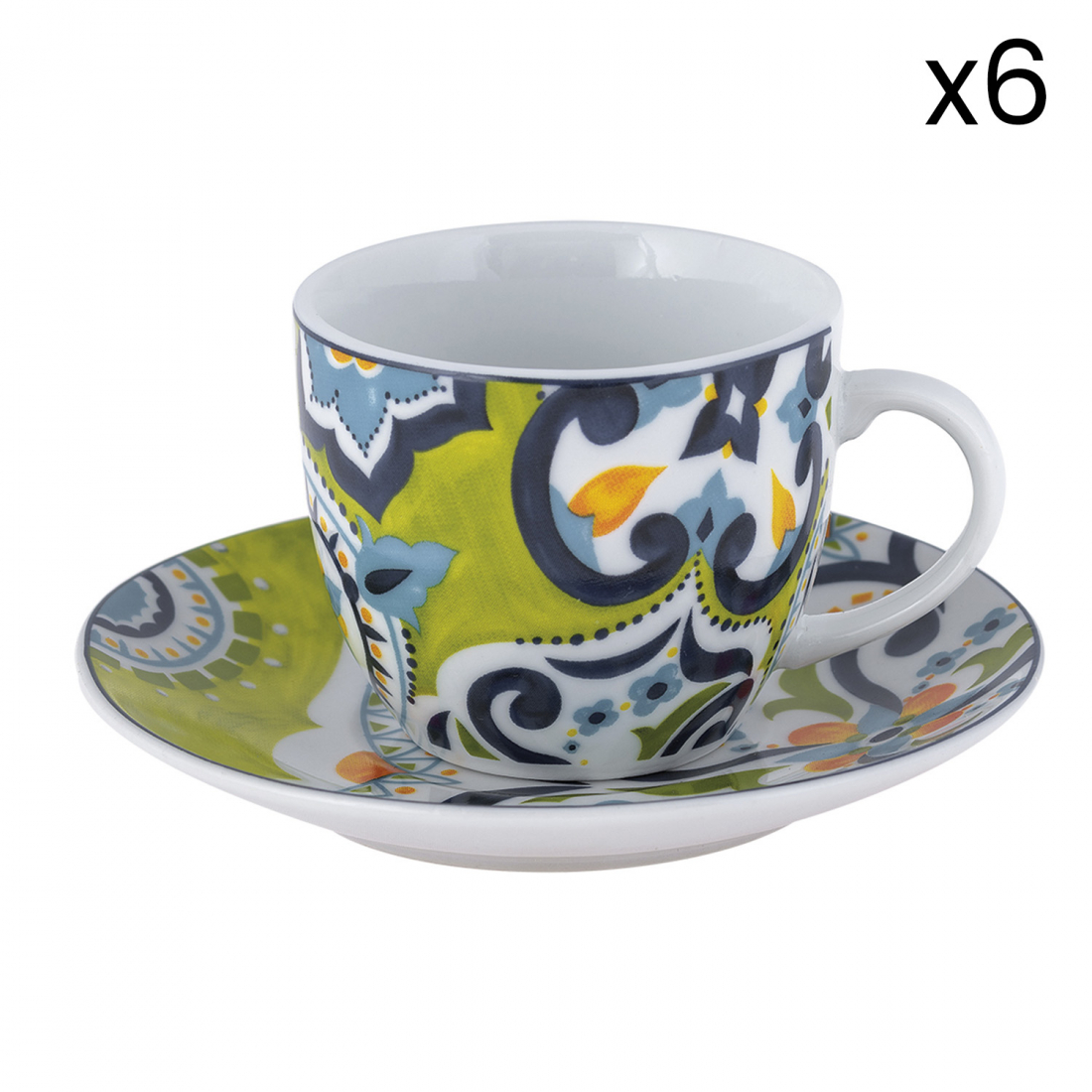 Set de tasses & soucoupes à café 'Mangostano' - 80 ml, 12 Pièces