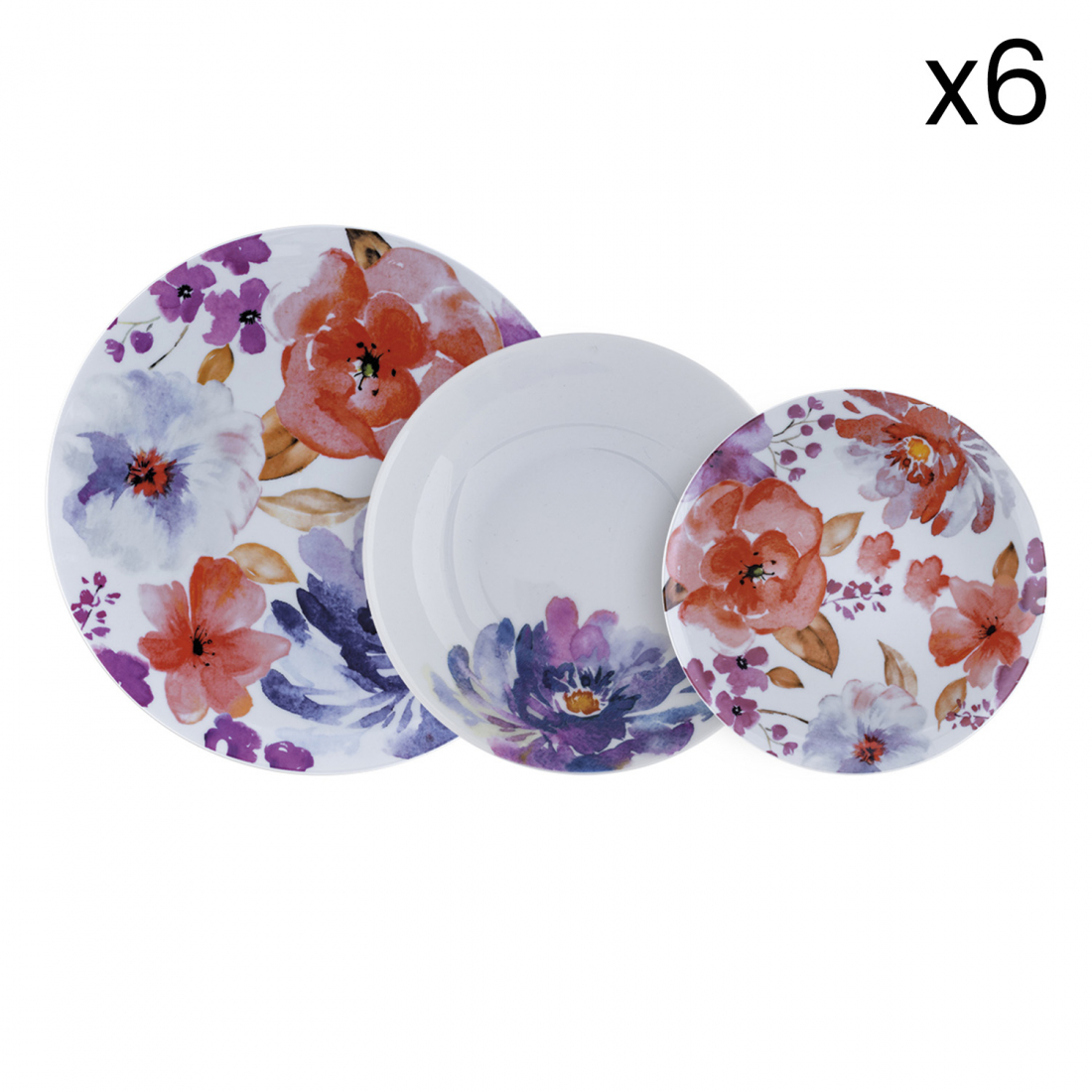 'Peony' Dinner Set - 18 Pieces