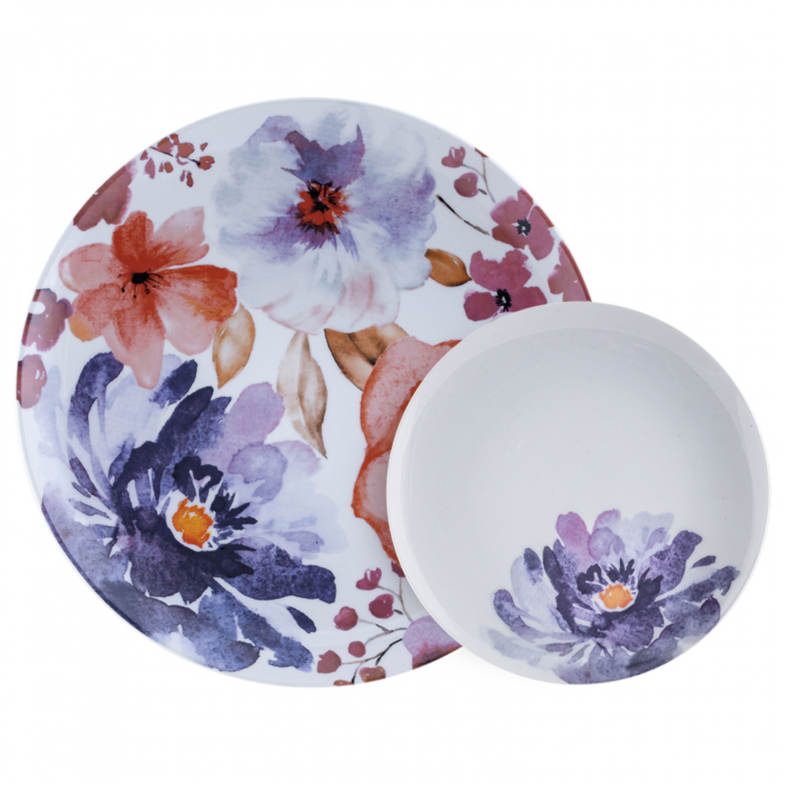 'Peony' Plate Set - 7 Pieces