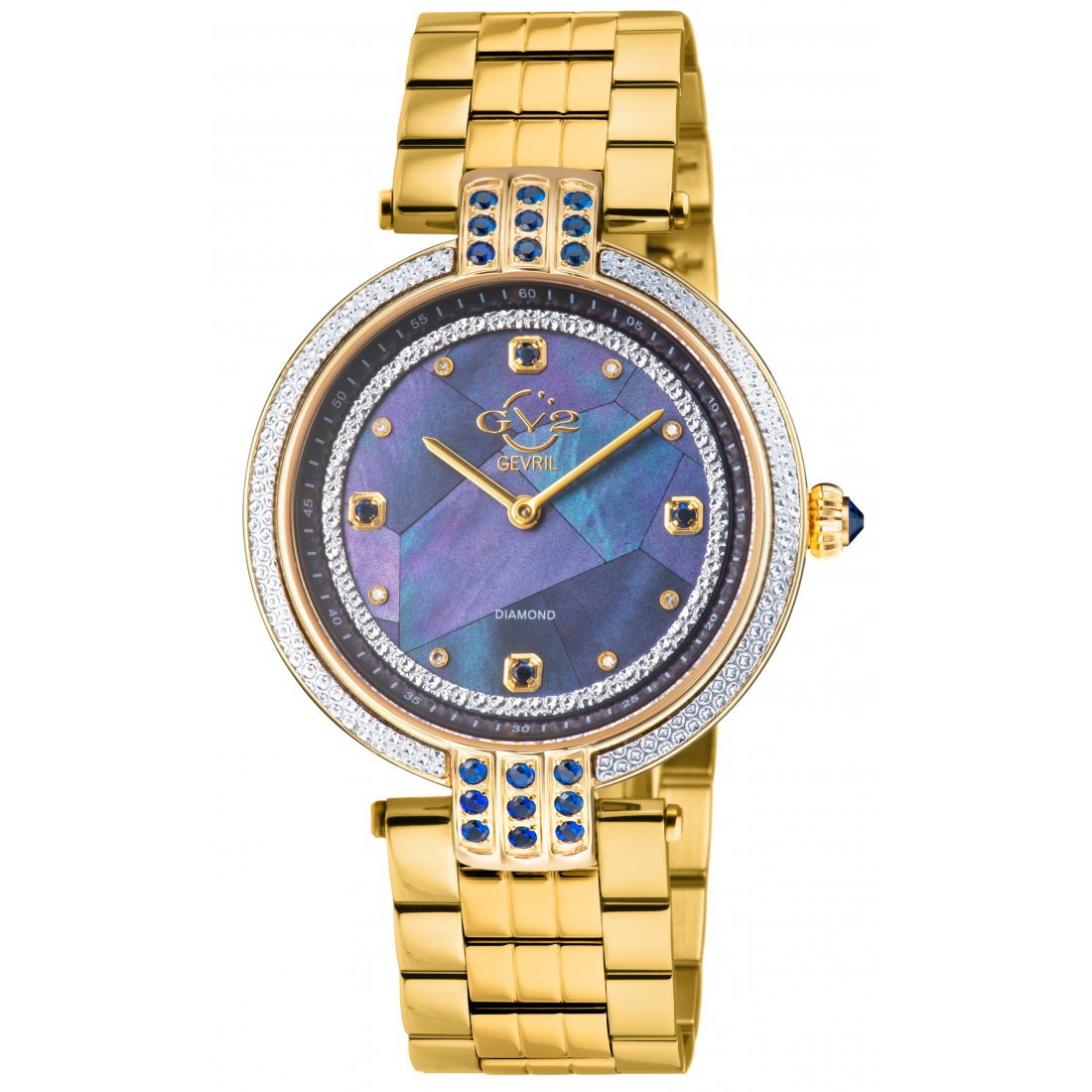 Women's Matera Swiss Quartz Blue Mother of Pearl Dial, 316L Stainless Steel IPYG Bracelet Watch