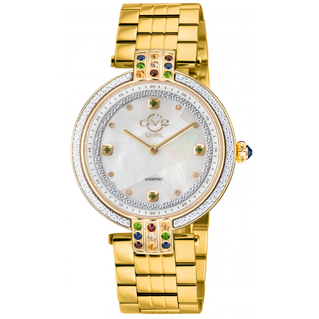 Gv2 Matera Women's Swiss Quartz White Mother Of Pearl Dial