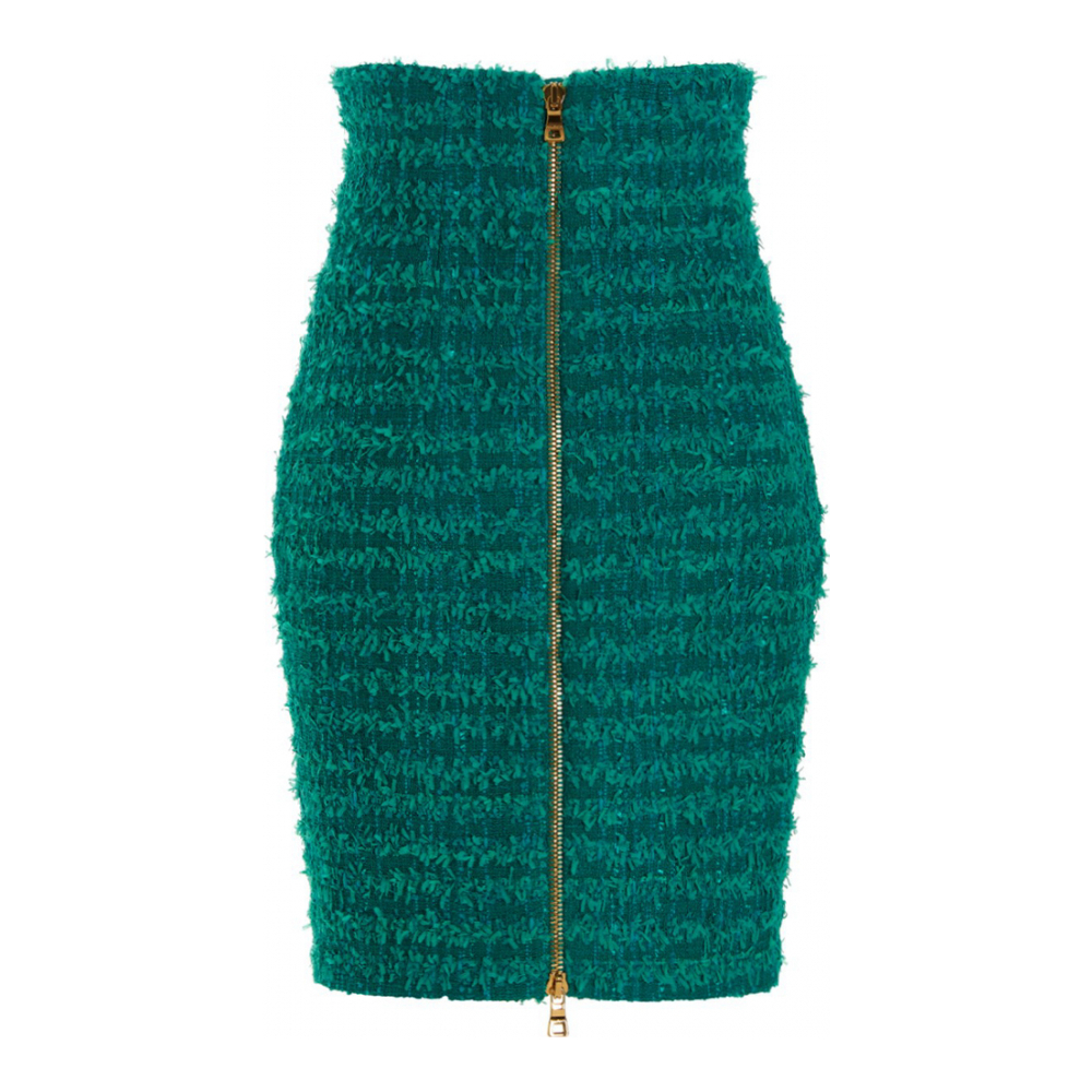 Women's 'Logo Button Tweed' Midi Skirt