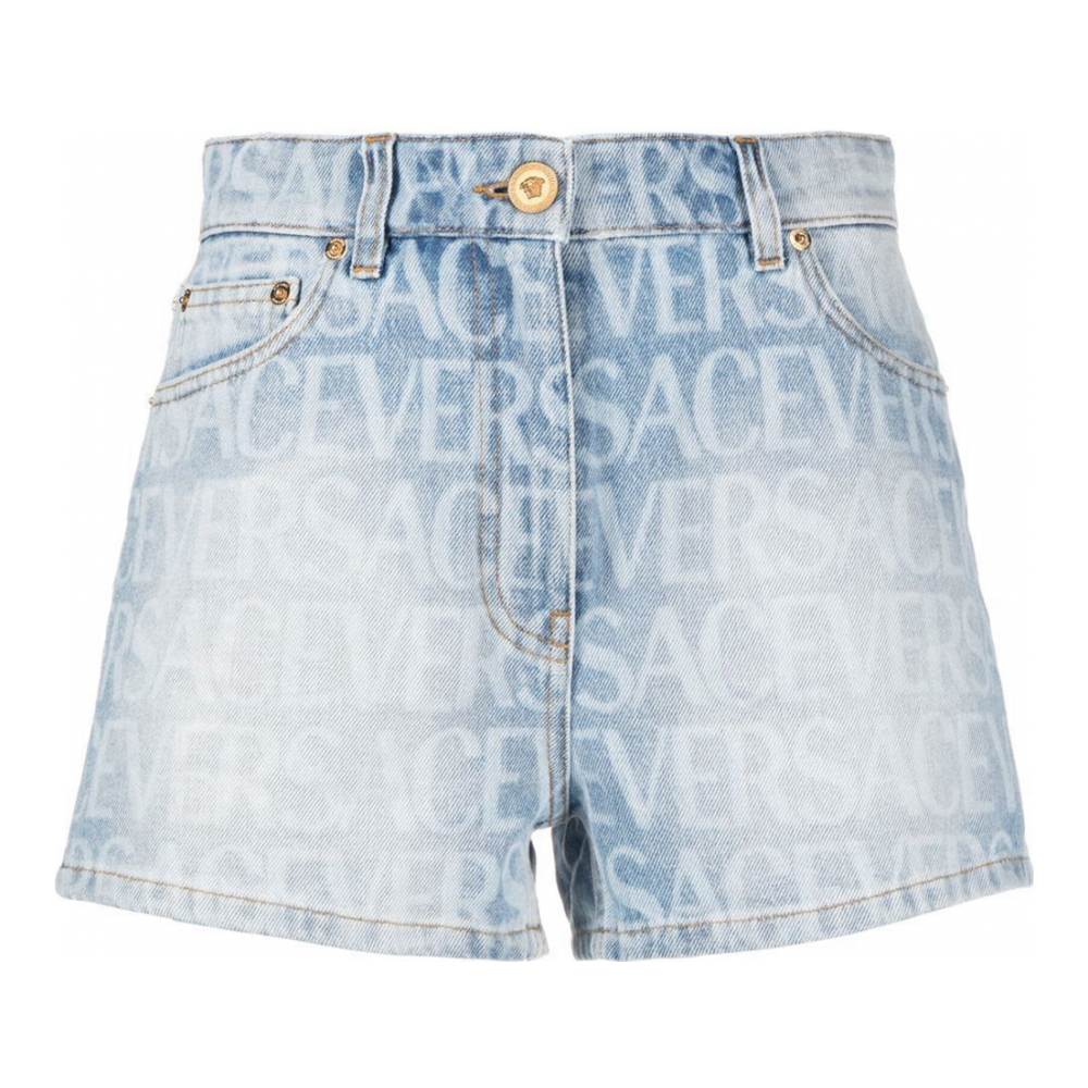 'Logo' Jeansshorts für Damen