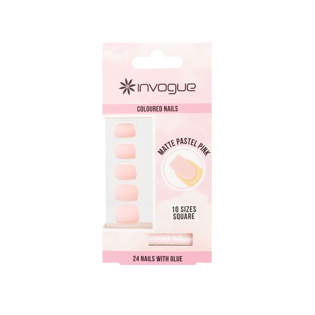 'Matte Pastel Pink Square' Fake Nails -24 Pieces