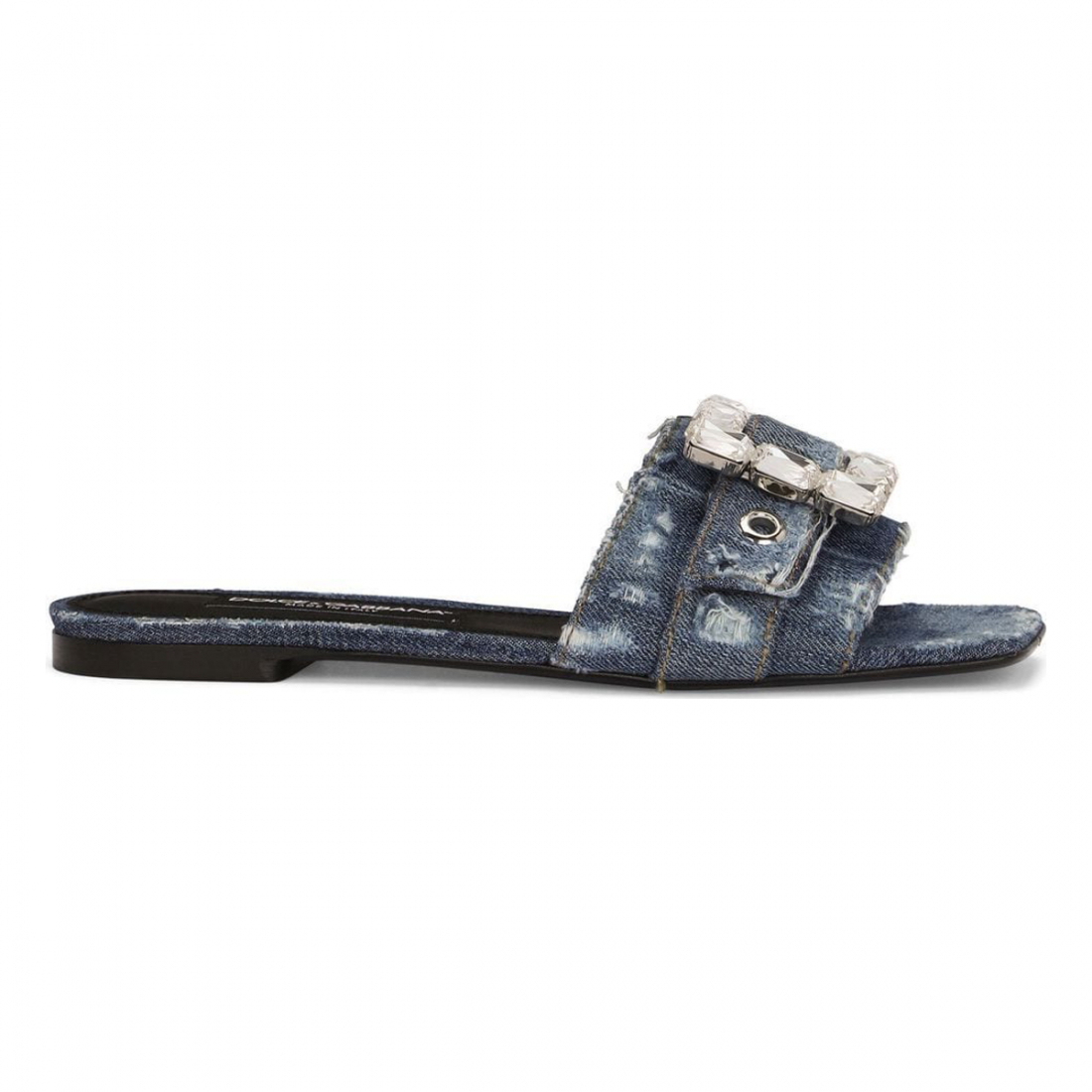 'Distressed Buckle' Flache Sandalen für Damen