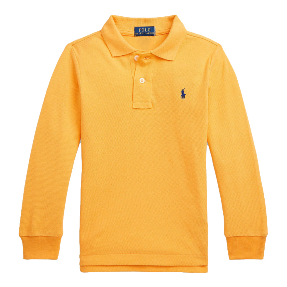 Little Boy's 'Cotton Mesh Long-Sleeve Polo Shirt'