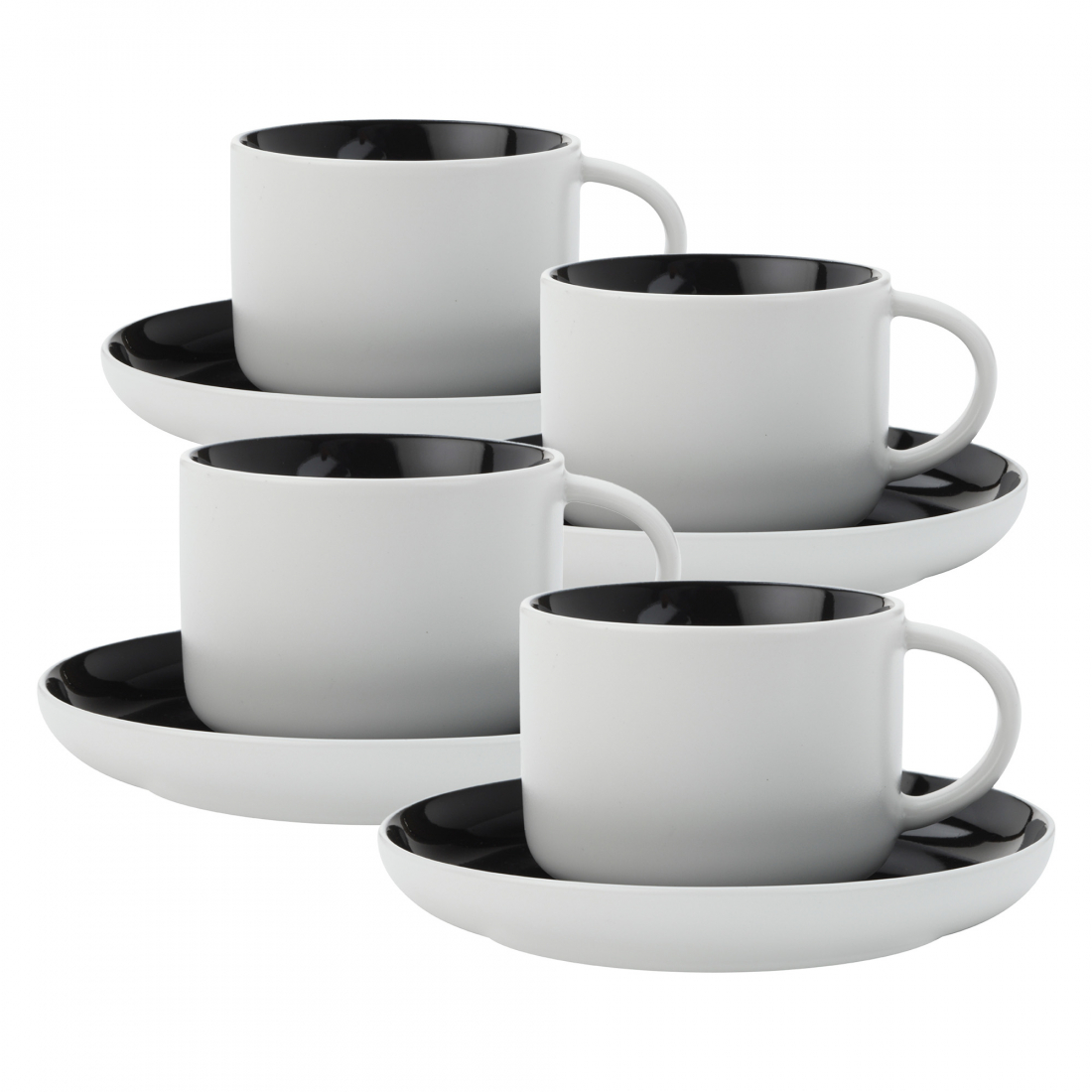 Coffret De 4 Tasses À Thé Noir 250 Ml - Teinte