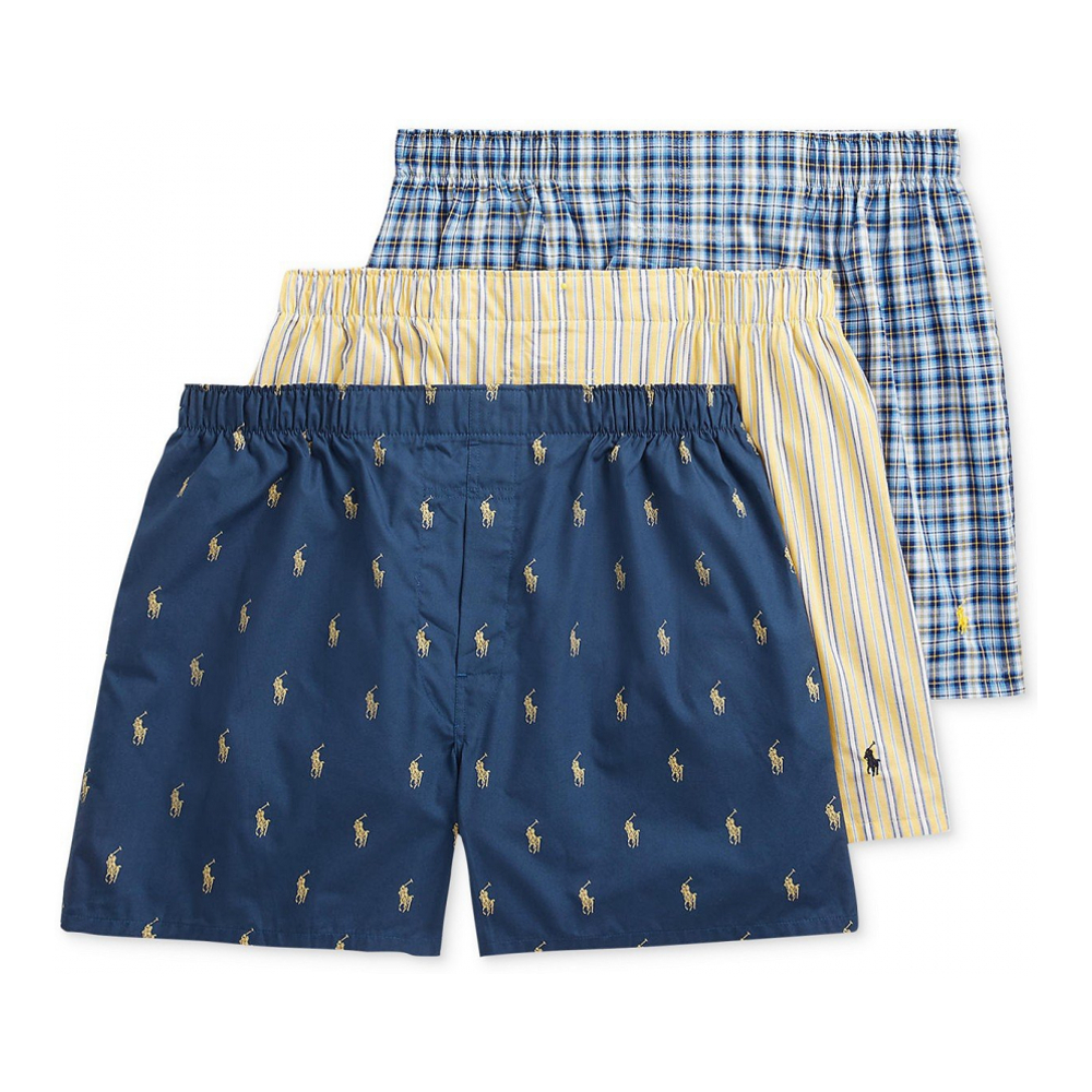 Classic Woven Cotton Boxers pour Hommes - 3 Pièces