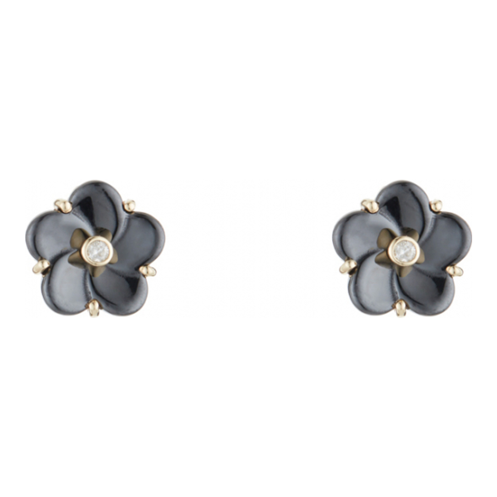 Boucles d'oreilles 'Fleur noir' pour Femmes