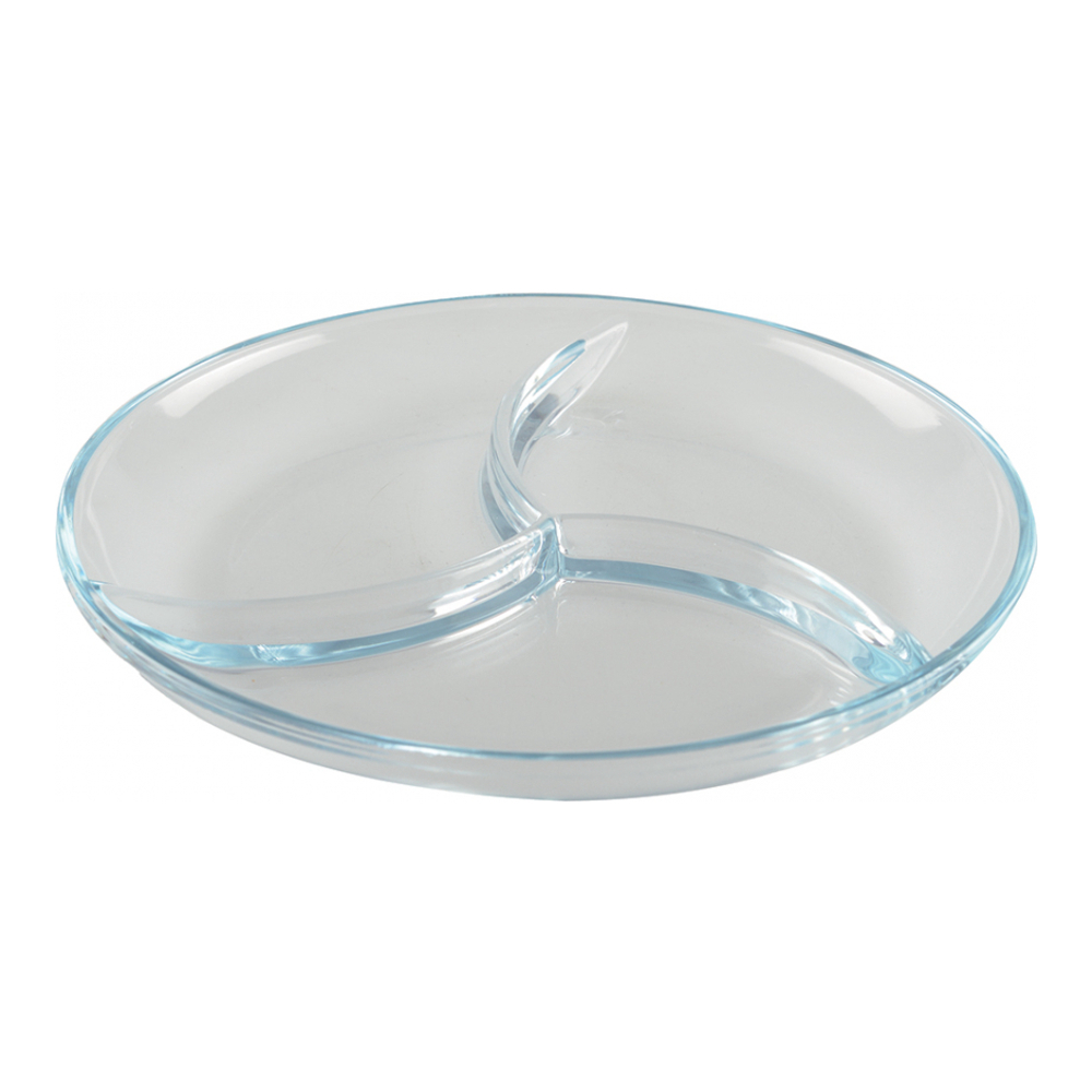 Round Glass Aperitive Plate 3 Compartments