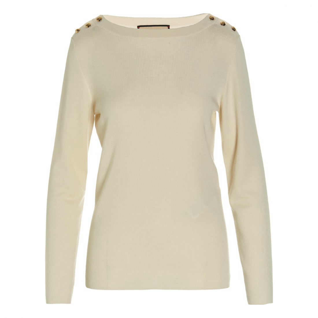 'Knitted Buttoned-Shoulder' Pullover für Damen