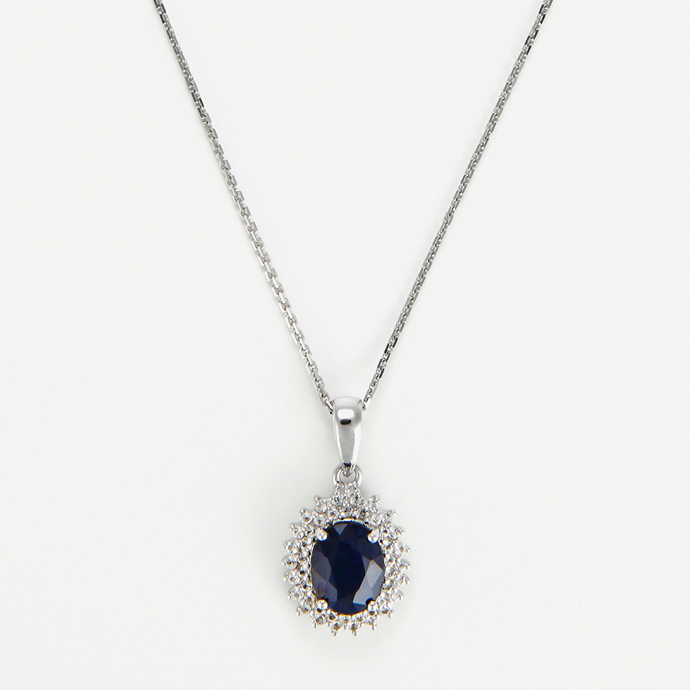 Pendentif sur chaine 'Soleil Bleu' pour Femmes