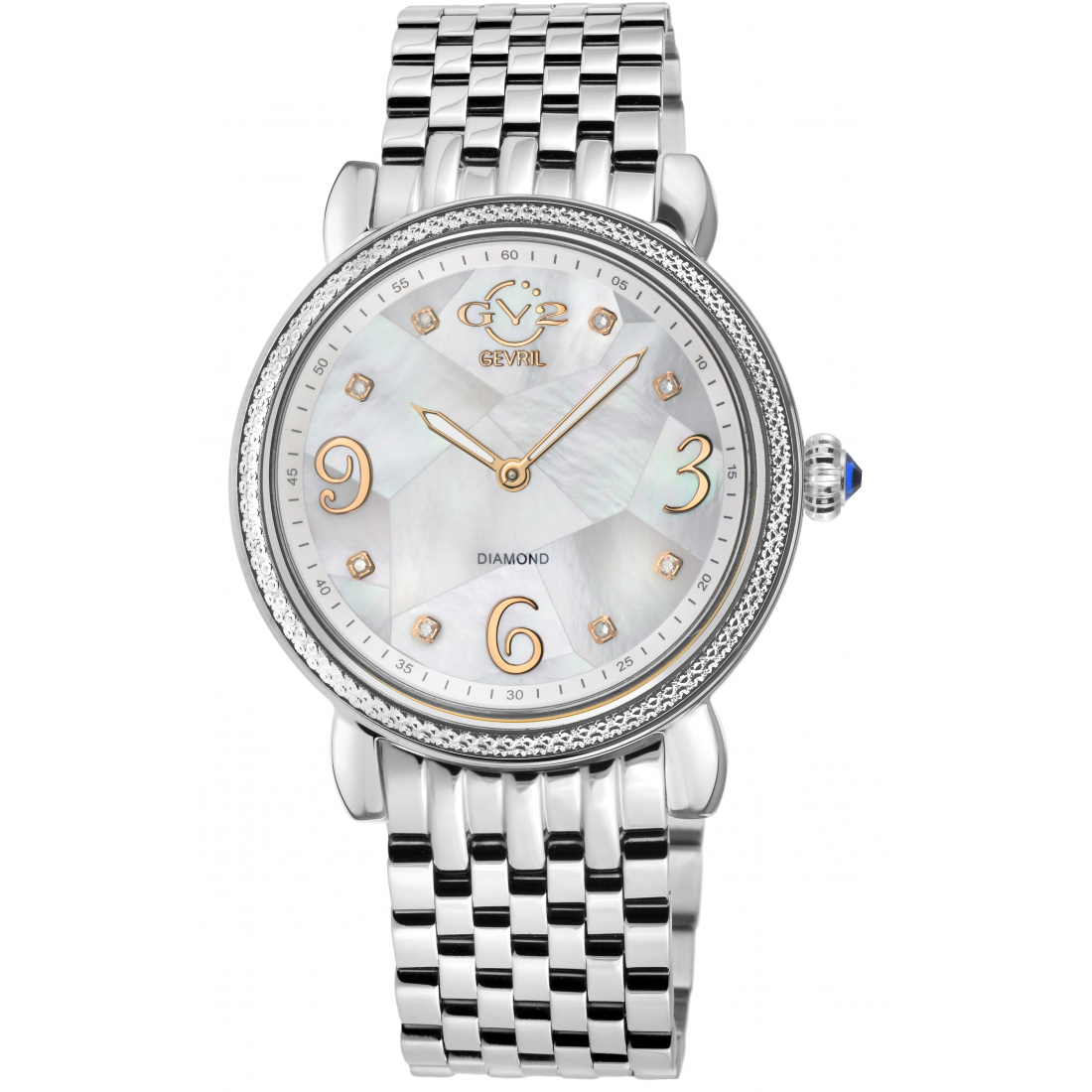 Women's Ravenna SS Case, White MOP Dial, 316L Stainless Steel Bracelet Watch