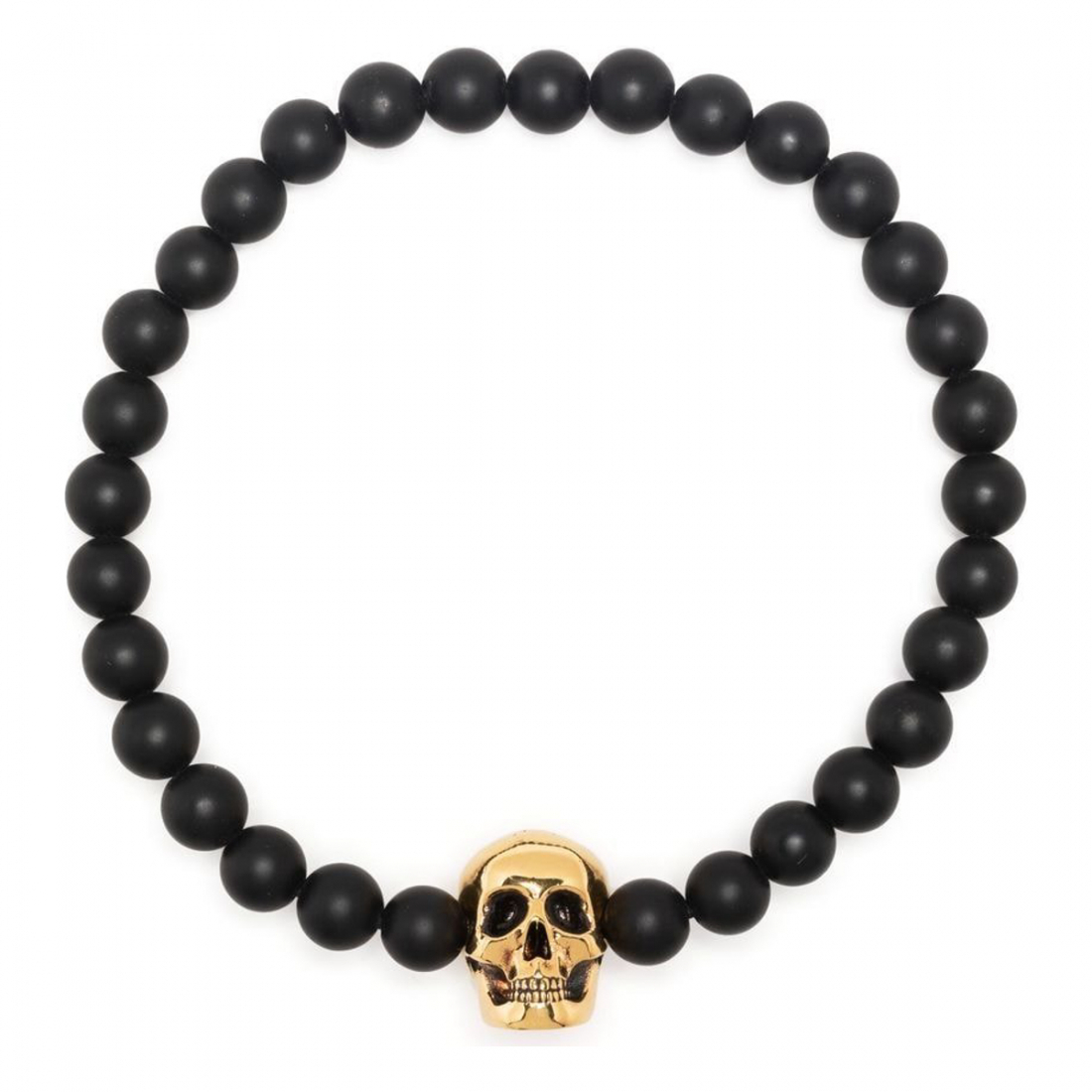 Men's 'Skull Charm Bead' Adjustable Bracelet