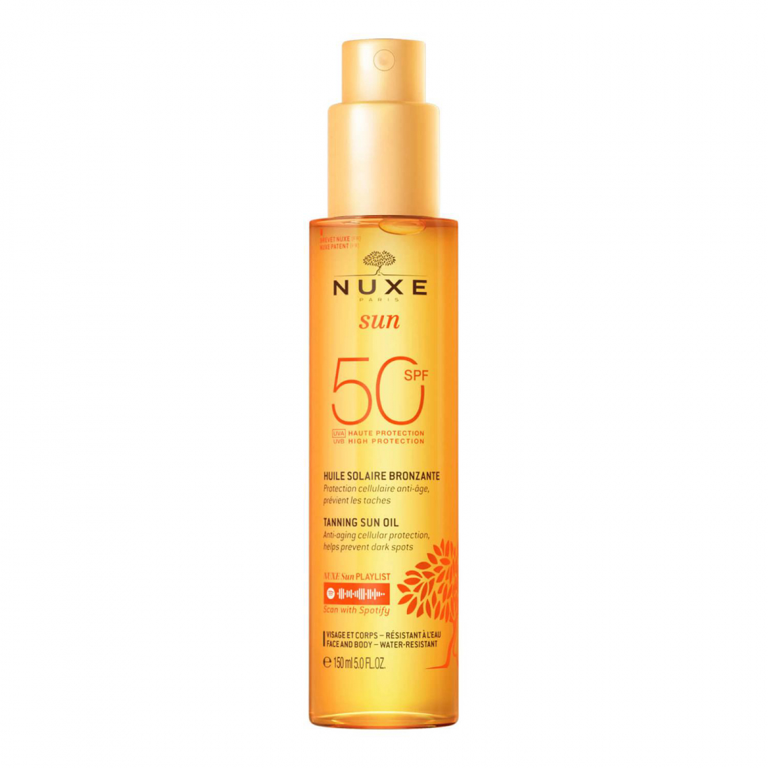 Sun Huile Solaire Bronzante Faible Protection SPF50 visage et corps - 150 ml