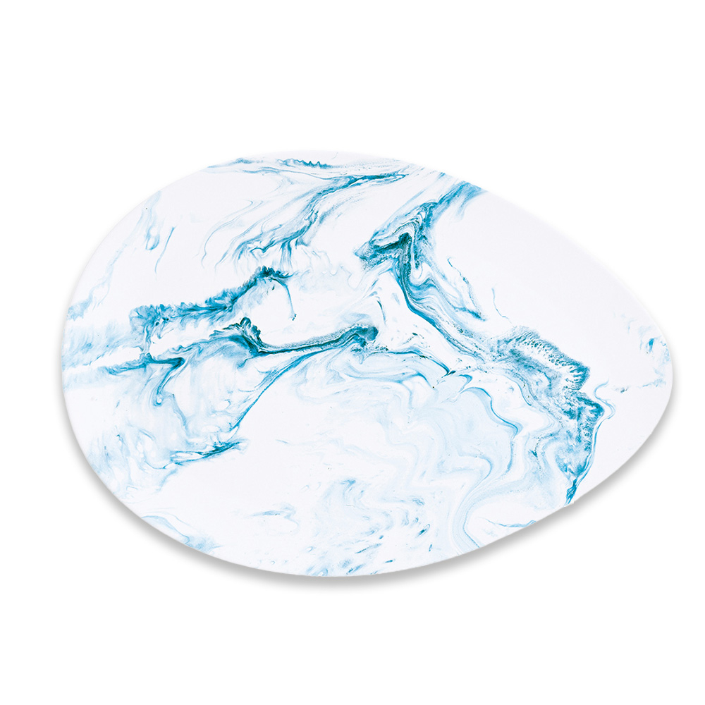 Porcelain Serving Platter 24X16.5cm in Color Box Aqua