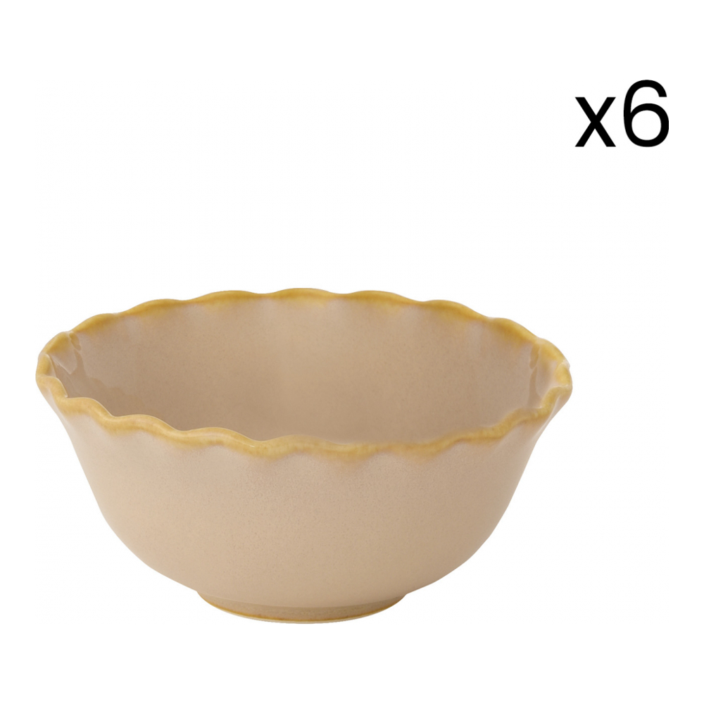 6 Porcelain Bowls Ø 10 Cm Onde Sand