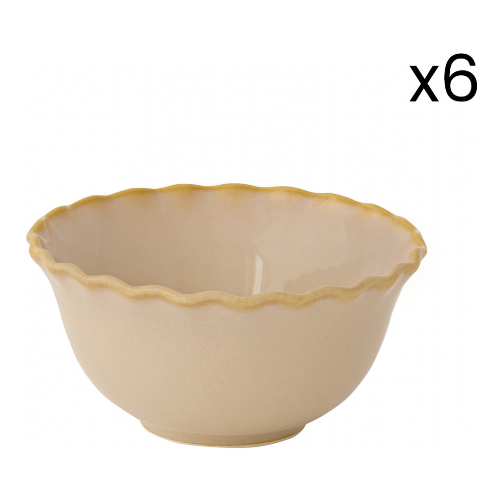 6 Porcelain Bowls Ø 12 Cm Onde Sand