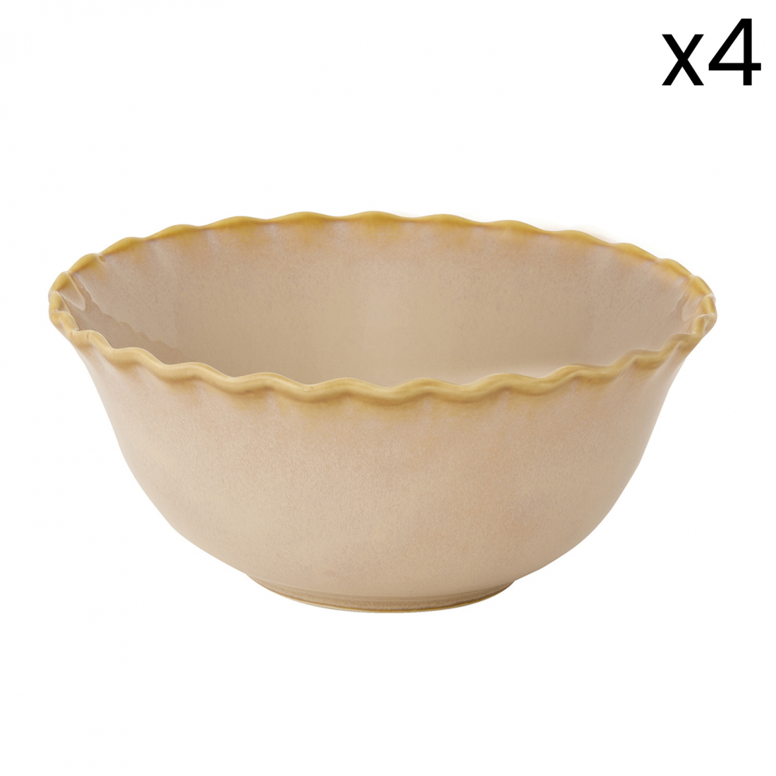 4 Porcelain Bowls Ø 16 Cm Onde Sand
