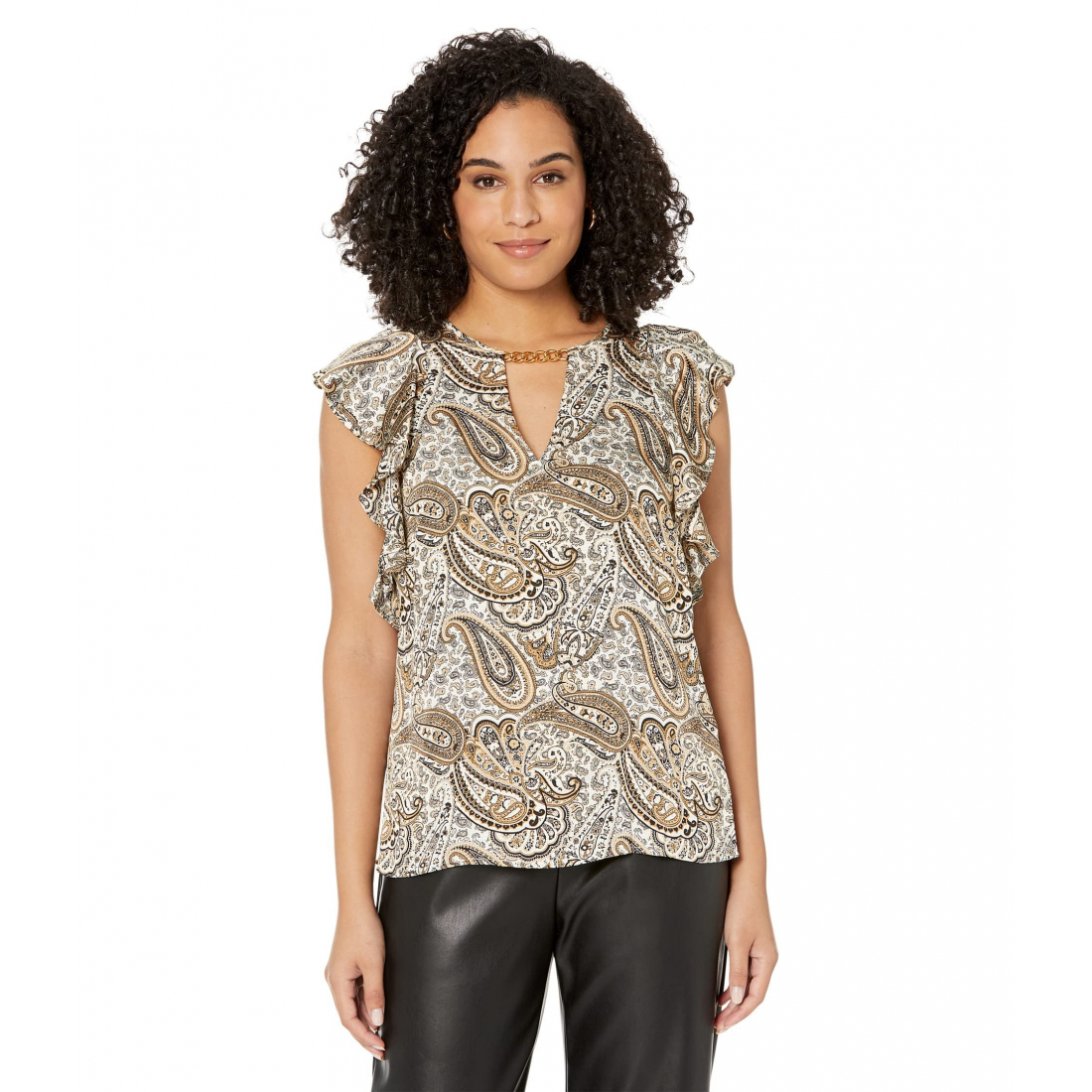 Women's 'Drama Patchwork Paisley' Short sleeve Top