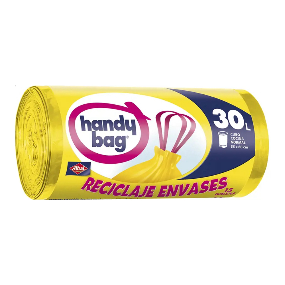 'Handy Bag Recycled' Garbage Bags - 30 L, 15 Pieces