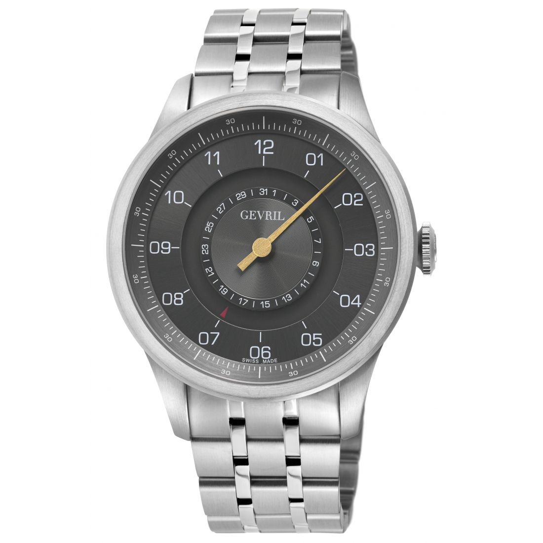 Men's Jones St. Swiss Automatic, SS Case, Grey Dial, 316L Stainless Steel Bracelet Watch